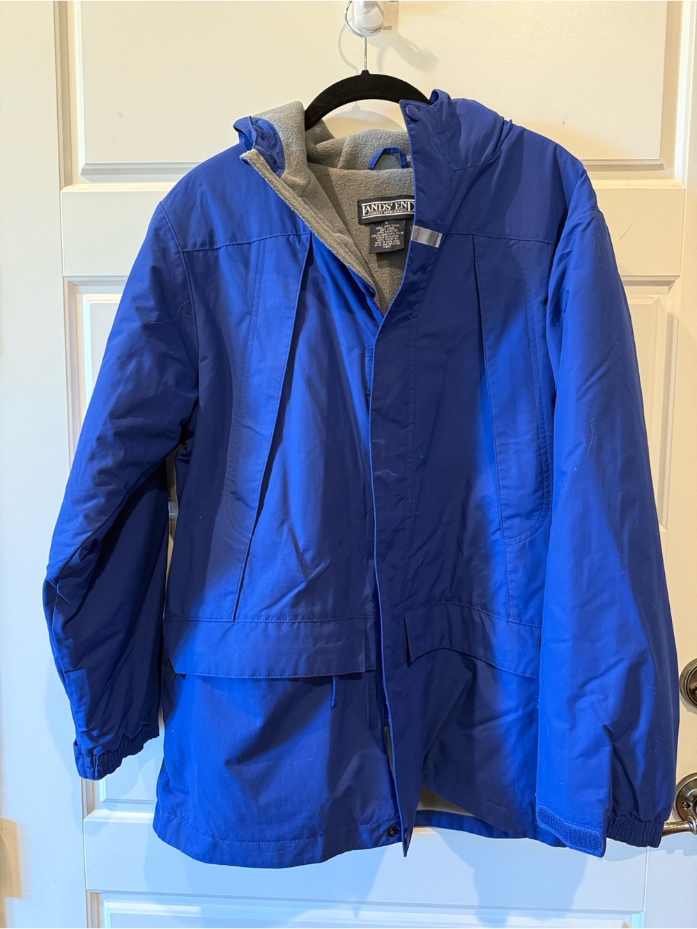 Lands' End Kids Large 14/16 Royal Blue Hooded Jacket